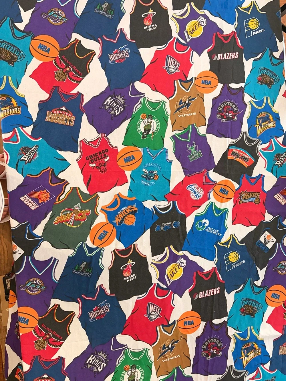 Vintage 90’s NBA Basketball Jersey Twin Bed sheet One Sided.